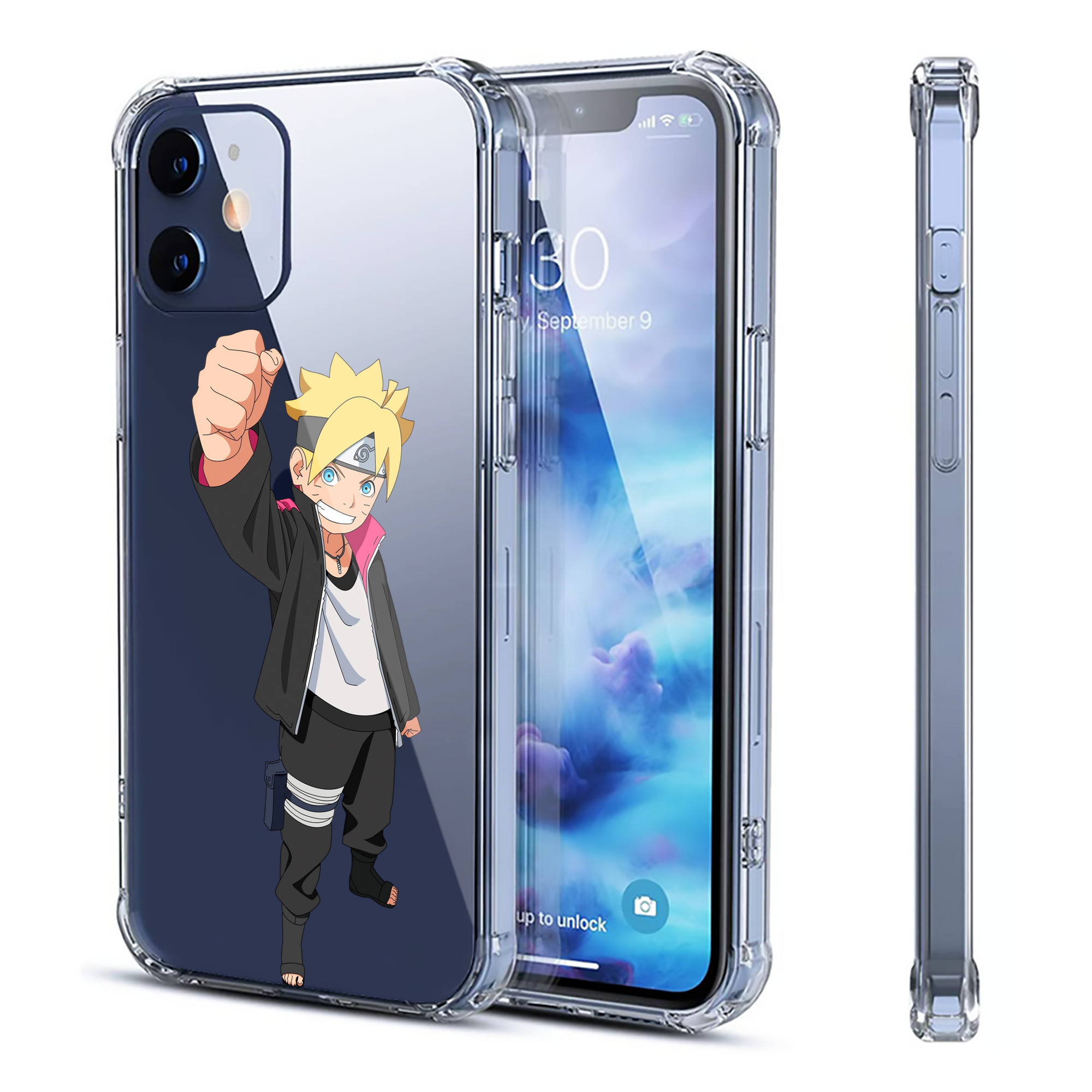 （画像用） NARUTO -ナルト- うずまき ボルト Uzumaki Boruto 【iPhone 12シリーズ対応】透明スマホケース（クリアソフトケース）